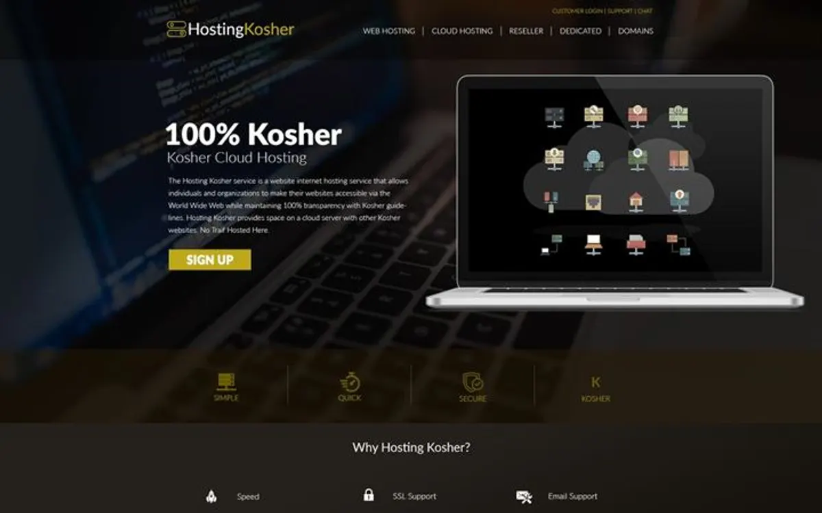 Hosting Kosher home page, archived build